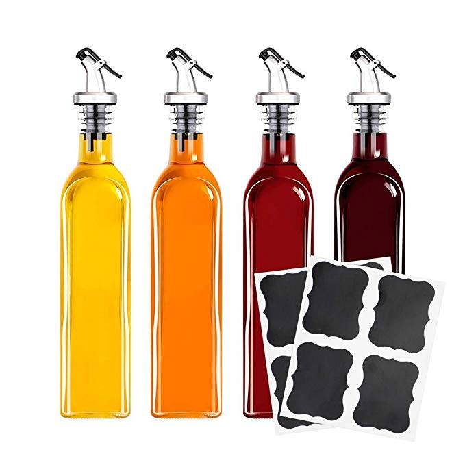 8oz 16oz Vinegar Cruet Olive Oil Glass Bottles with Dispensers