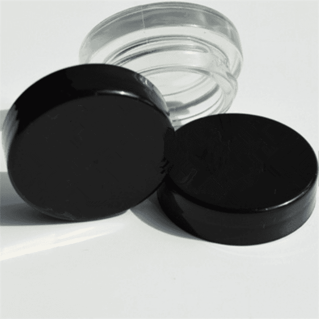 9ml Child Resistant Glass Cosmetic Jar Clear eye cream container glass bottle With Black Cap