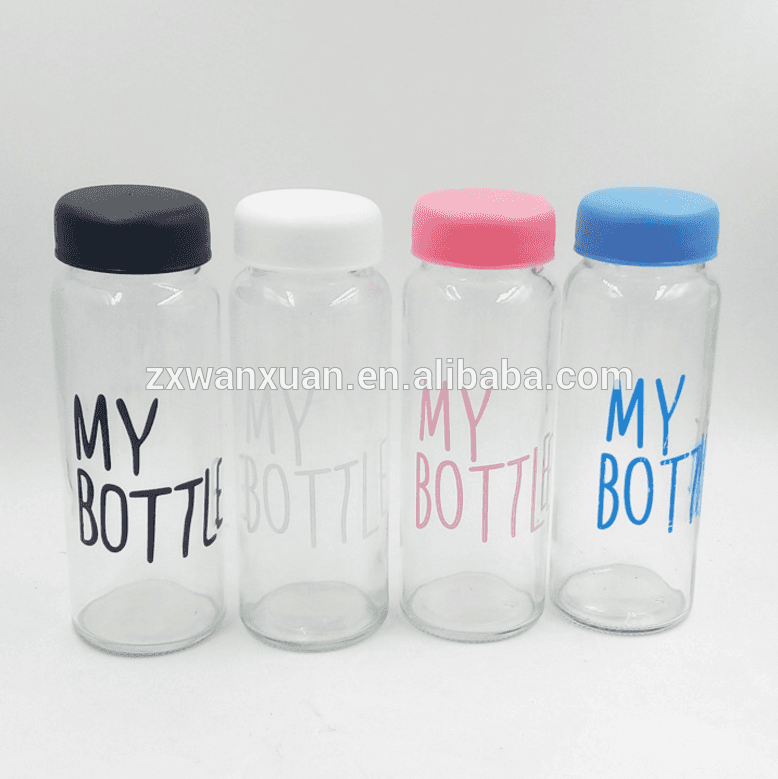 500ml 16oz Promotional gift glass water bottle and juice bottle my bottle