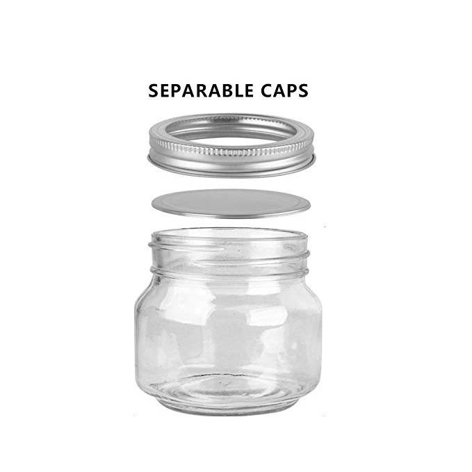 250ml 8oz Glass Mason Jars With Silver Regular Separable Lids