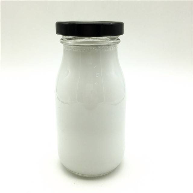 Fashion round shape clear Christmas use 200ml cheap glass bottle for milk tea milkshake