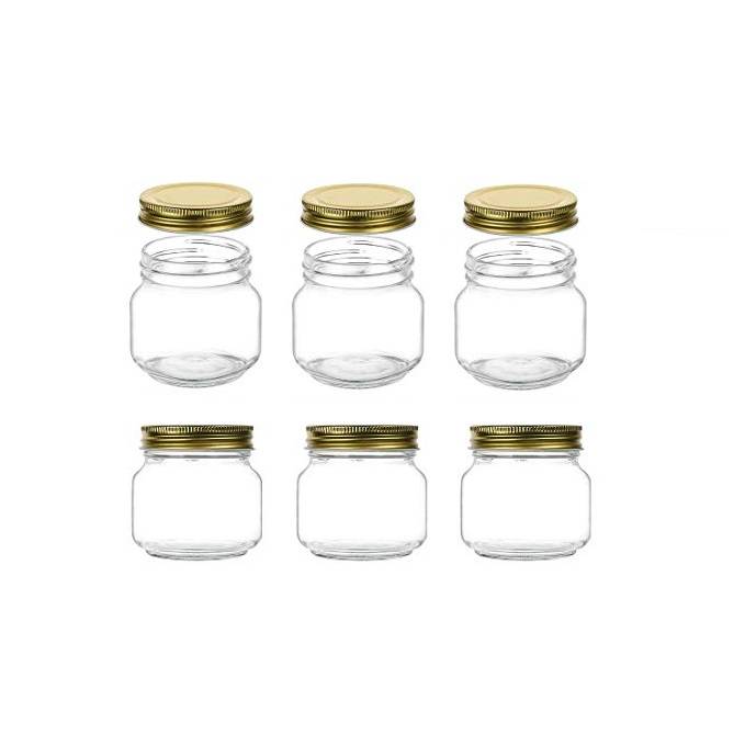 250ml Glass Canning Jars 8oz Glass Mason Jars For Caviar Herb Jelly Jams Honey Dishware