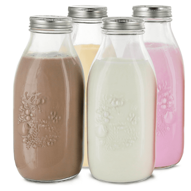 Hot sale reusable dairy products glass bottle 1L for milk Featured Image
