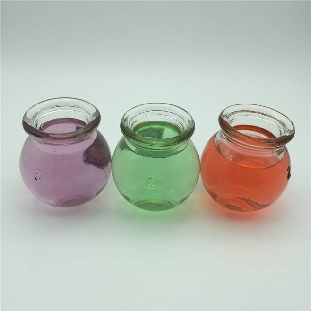 Wholesale frozen yogurt container 120ml mango juice pudding glass jars with cover lids