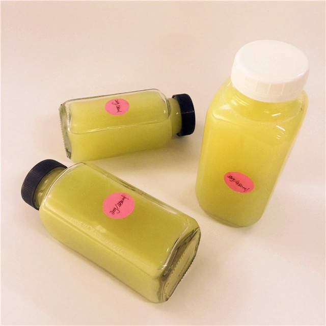 16oz 500ml French Square Glass Bottle Milk with Plastic child Lids for Juice Cleanse Beverage