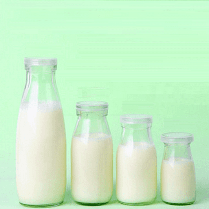 100ml 200ml 250ml 500ml glass milk bottle with plastic lid