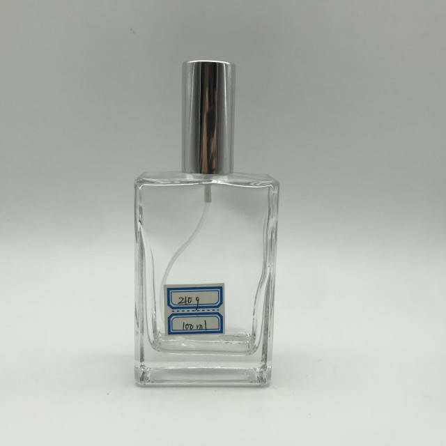 130ML unique square thin waist clear empty perfume glass bottle with spray