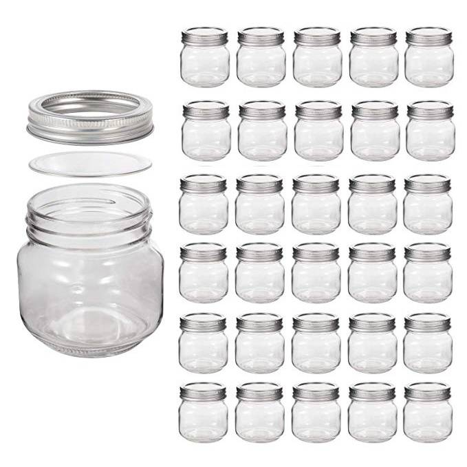 Silver lids 8OZ Mason Jar for Jam Shower Favors Baby Foods