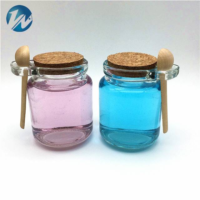 100ml 250ml Glass Spice Jar With Wooden Lids Cork And Spoon