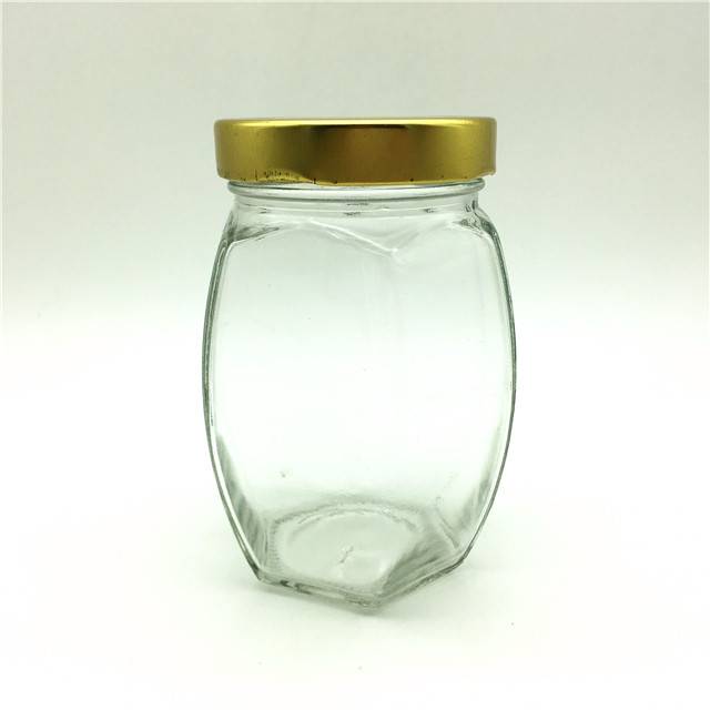 380ml 750ml oval hexagonal glass honey jar with plastic cap