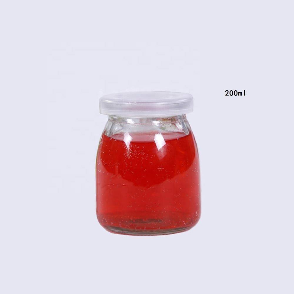 Wholesale 200ml glass jars for pudding yogurt milk jam xuzhou factory