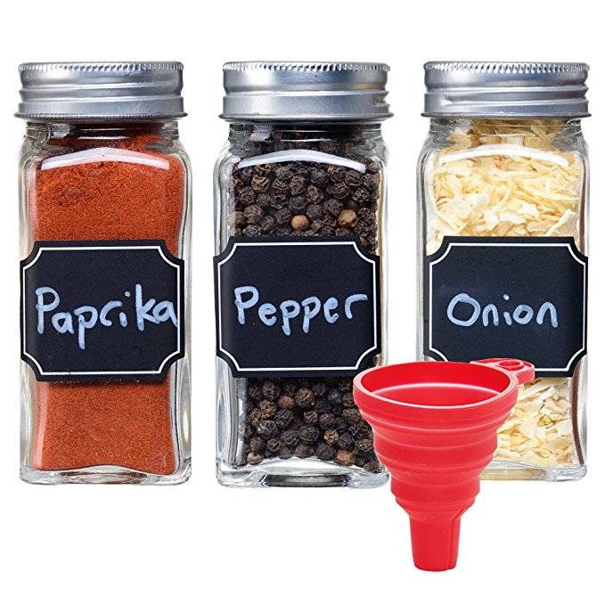 Quots for 4 Oz Square Glass Spice Bottles Spice Jars With Silver Metal Lids