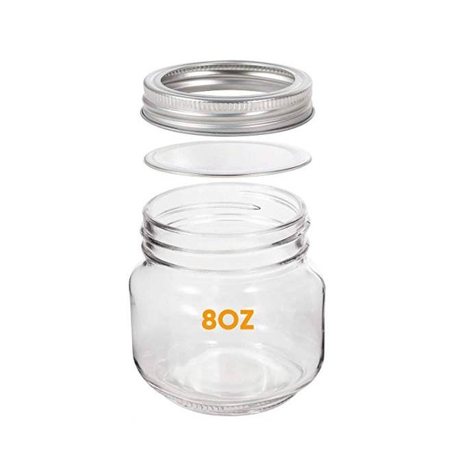 Silver lids 8OZ Mason Jar for Jam Shower Favors Baby Foods