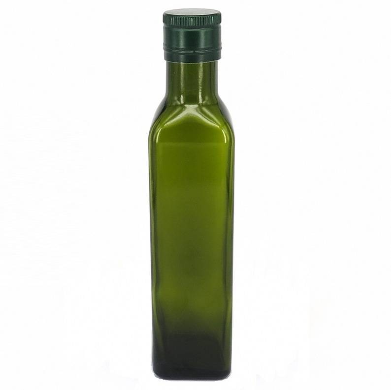 Lead-free 250ml Dark Green Glass Olive Oil Bottle For Kitchen Cooking Featured Image