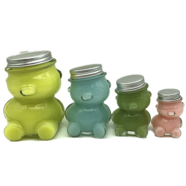 50ml 80ml 160ml 300ml bear shaped honey jam cookie candy glass jar for christmas