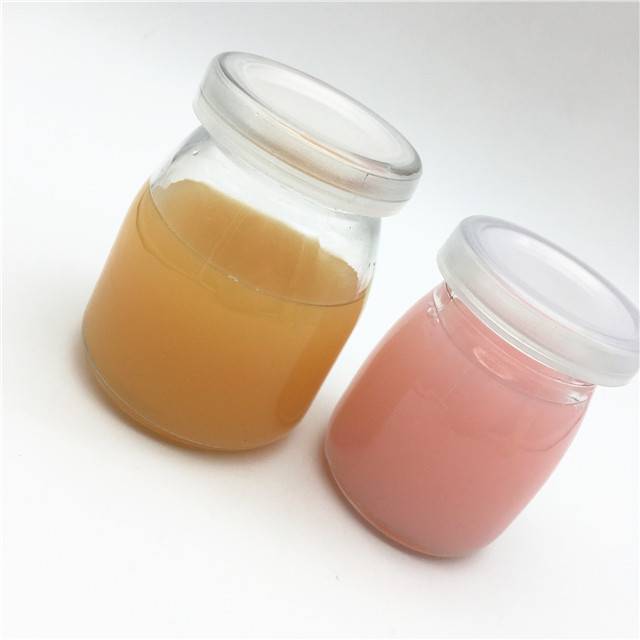 100ml 150ml 200ml glass bottle for pudding/yogurt /milk/honey with plastic lid