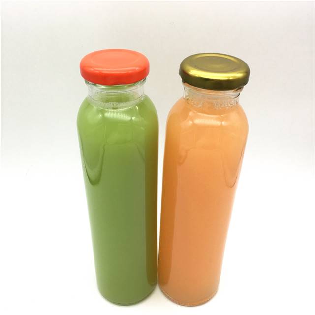 High quality 300ml straight side juice/beverage glass bottle for juice with twist off cap