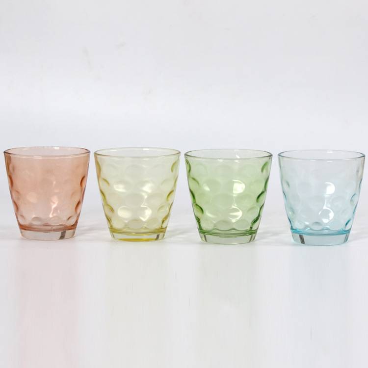 colorful glass cup glass whisky cup juice cup set