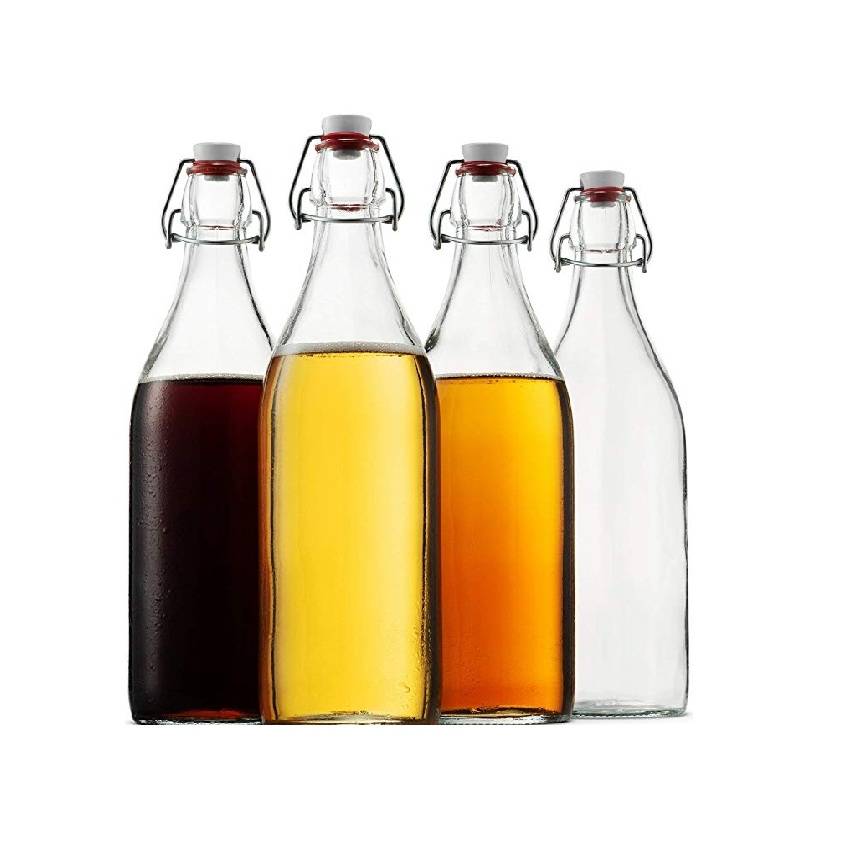 32oz Clear Glass Bottle With Stopper Swing Top Bottles for Beverages Oil