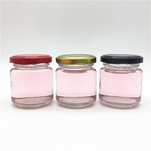 Clear round 100ml glass jar for canning jam dessert pickles
