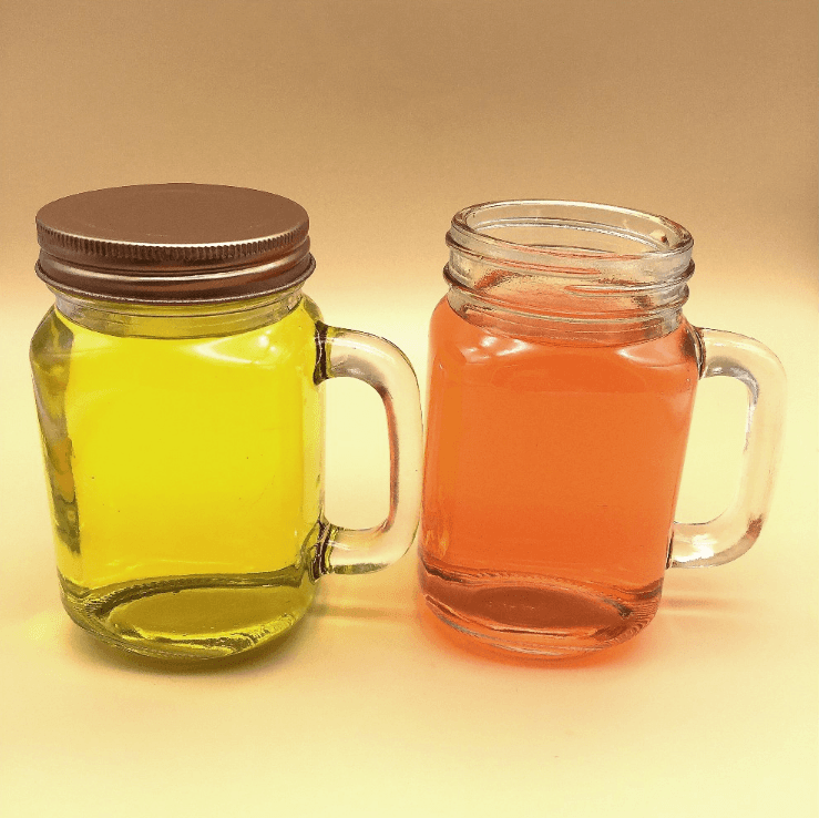 300ml Embossed Shot Glass Beverage Mason Mug Jar With Straw And Handle