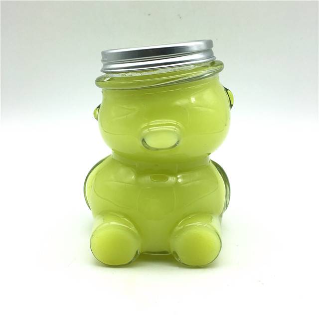 popular lovely small animal bear shape 300ml glass jar for food,candy,gift,decoration
