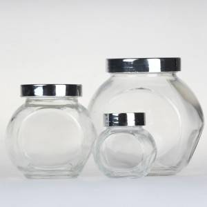 Glass Jar Flat Drum Bottle,180ml 380ml