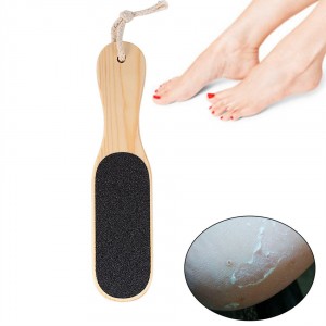 Arquivo de pé removedor de calos ralador de calcanhar punho de madeira arquivo de pedicure pé para pele morta