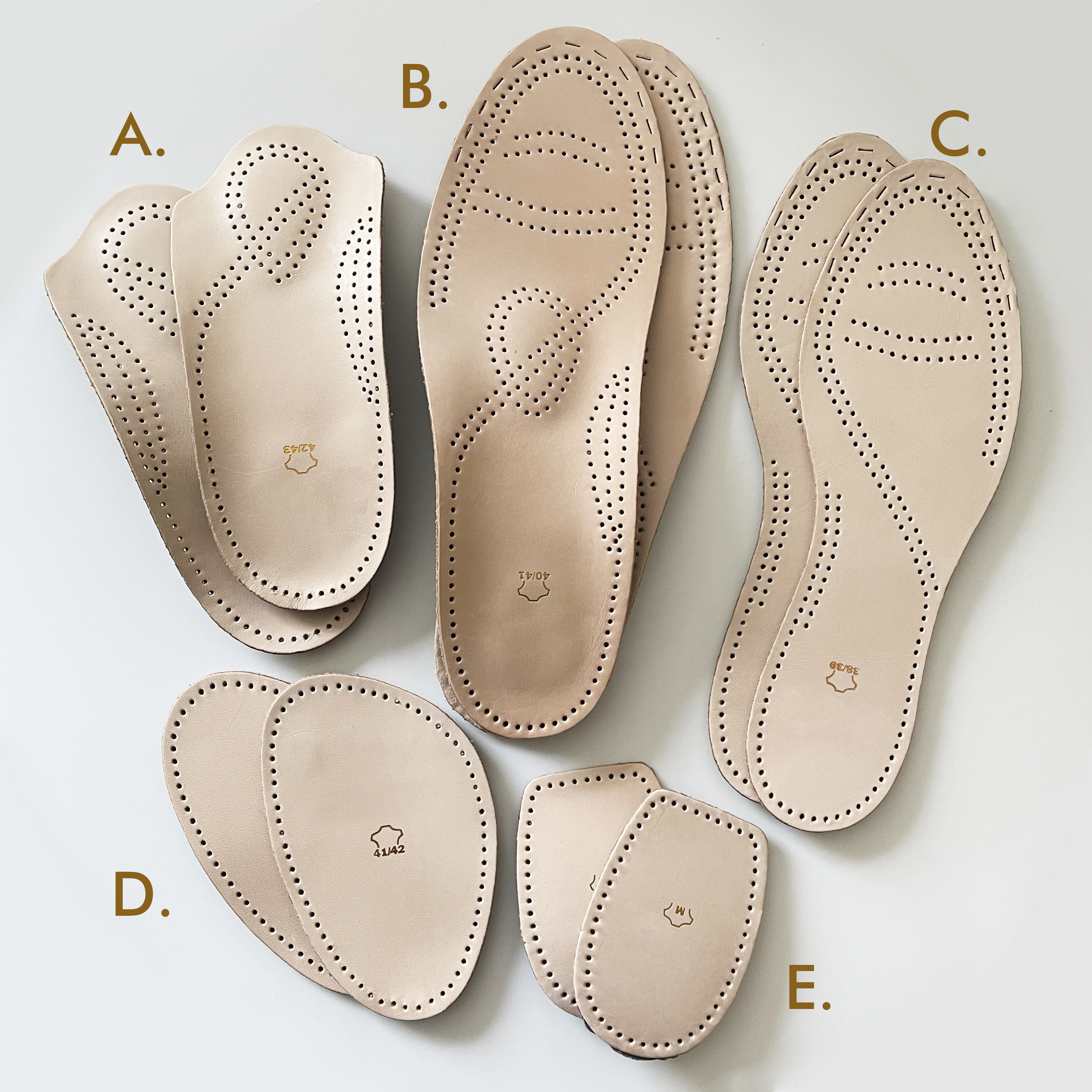 Leather flat shoe insole arch support 3/4 shoe insert Featured Image