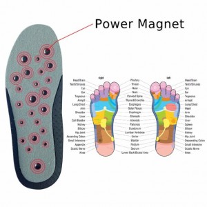 Palmilha magnética para massagem nos pés para sapatos