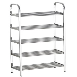 Stainless steel shoe rack multilayer silver shoe storage organizer