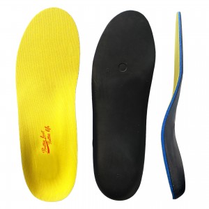 Platte voetboogondersteuning, lopende inlegzolen, orthetische gele schoeninzetstukken