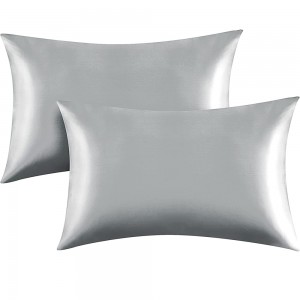 Satin Pillowcase for Hair and Skin Queen Silky Microfiber Bed Pillow Covers Wrinkle Resistant with Envelope Closure