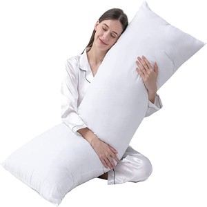 White 100% Cotton Body Pillow Cover with Envelope Soft Breathable Long Body Pillow Pillowcase