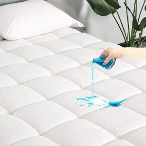 100% waterdigte matrasbeskermer gewatteerde toegeruste sagte asemende wasbare matrasbedekking diep sak 8-21 duim