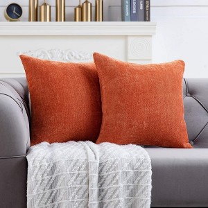 Thanksgiving Pillow Covers 18×18 InchSet of 2 Burnt Orange Square Throw Pillow Covers for Sofa Couch