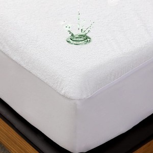 Queen Size  Waterproof Mattress Cover with 21″ Deep Pocket Premium Terry Top Breathable Noiseless  Cooling & Machine Washable Cover