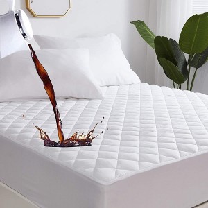 100% Waterproof King Size Mattress Pad Quilted Fitted Mattress Cover Deep Pocket  Super Soft and Breathable Cooling Mattress Topper