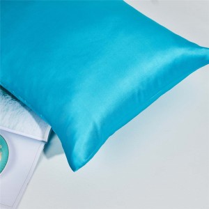 Taie d'oreiller en soie de mûrier de sommeil de bleu de lac imprimé par coutume en gros de glissière cachée de sommeil
