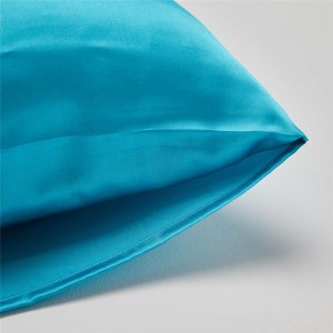 ຂາຍສົ່ງ Zipper ທີ່ເຊື່ອງໄວ້ Custom Printed Lake Blue Sleeping Mulberry Silk Pillowcase ນອນ