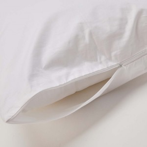 OEM Wholesale White 100% Cotton Pillow Case 200 Thread Count Zipper Style