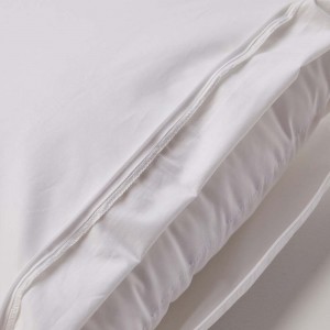 OEM Grosir Putih 100% Cotton Pillow Case 200 Thread Count Zipper Style