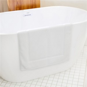 Bath Mat Floor Towel Set – Absorbent Cotton Hotel Spa Shower/Bathtub Mats [Hindi isang Banyo Rug] 22″x34″ |Puti