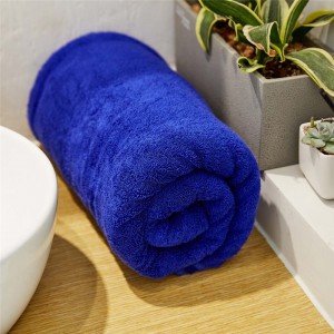 Otu Mpekere Ebipụtara Blue Bath Towel/Hotel & Spa Towel maka Bathroom/Soft & Absorbent/100% Cotton Bath Linen Set