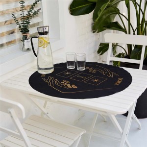 Round Waterproof Table Cover Elastic Tablecloth/ Printed Round table cover table runner nga mga banig sa lamesa