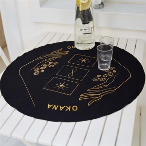 Round Waterproof Table Cover Elastic Tablecloth/ Printed Round table cover table runner table mats