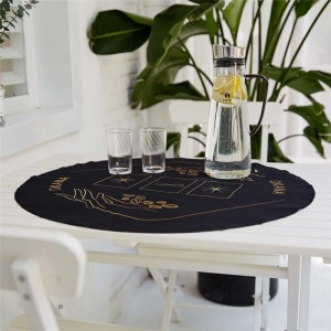 Toalha de mesa elástica redonda à prova d'água/tapete de mesa redondo estampado