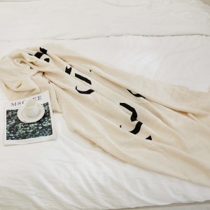 Super Soft Lightweight Pre Washed Natural Linen Color Kanda Blanket 50″ x 70″ Inch Sofa Raschel Blanket