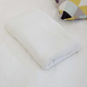 Full Size 100% Cotton Blanket Breathable Cozy Premium Knit Luxury Season Light weight Cover for Bed
