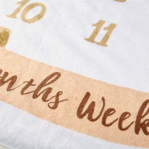 30 × 40″ ផ្ទាល់ខ្លួនដែលបានបោះពុម្ពអំណោយផ្កាឈូករបស់ម្តាយទារកថ្មីខួបគម្រប់ខួប Milestone Blanket Baby Monthly Milestones Blanket